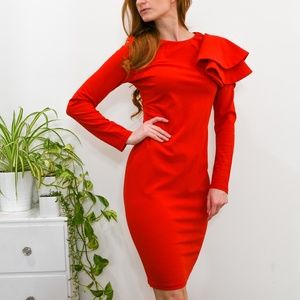 Red Long Sleeve Dress